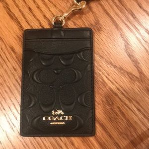 Coach leather ID holder in Black